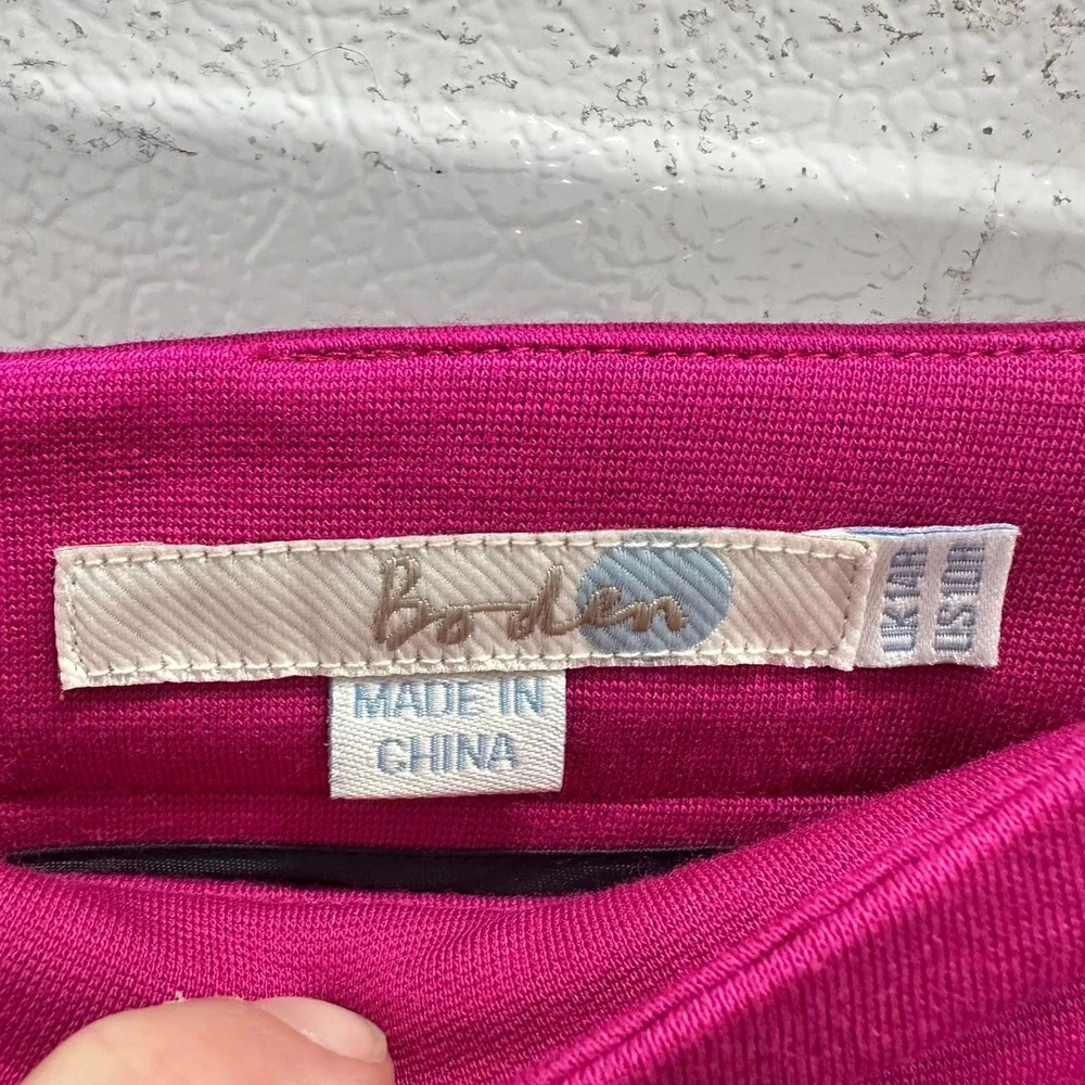 Boden Women Size 10 Pencil Skirt Set Pink Black Textured Knit Office Career - Picture 3 of 10